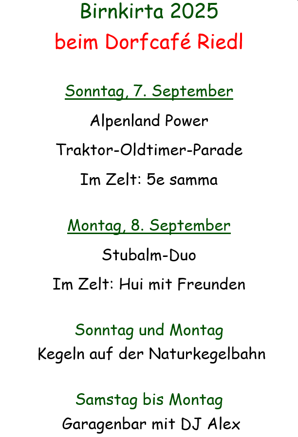 Programm beim Dorfcafé